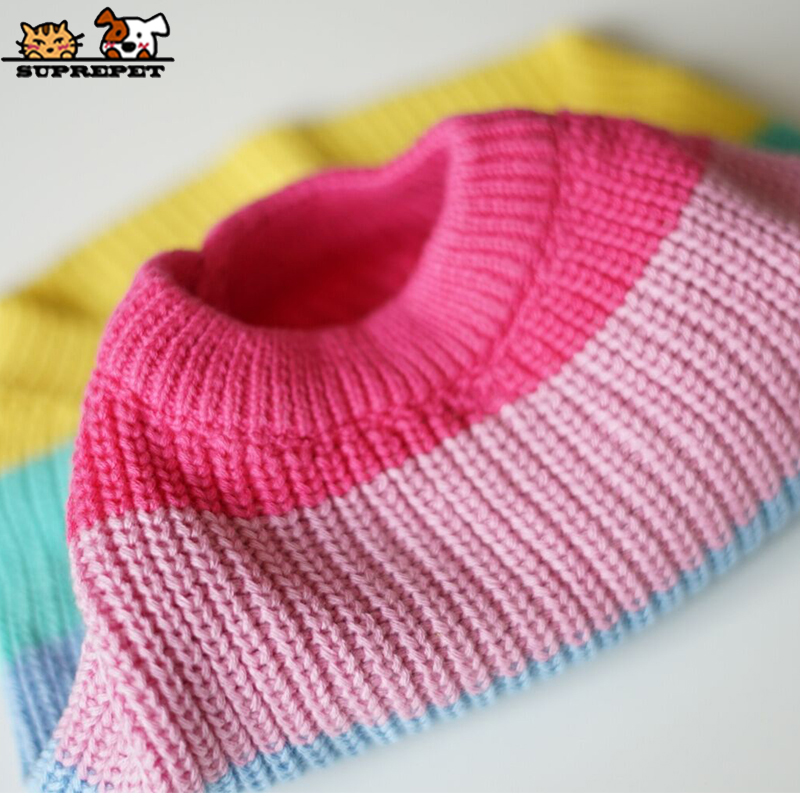 SUPREPET ropa de perro mascota perro multicolor suéter francés Bulldog perro de invierno de punto suéter para perros pequeños, perro de perro