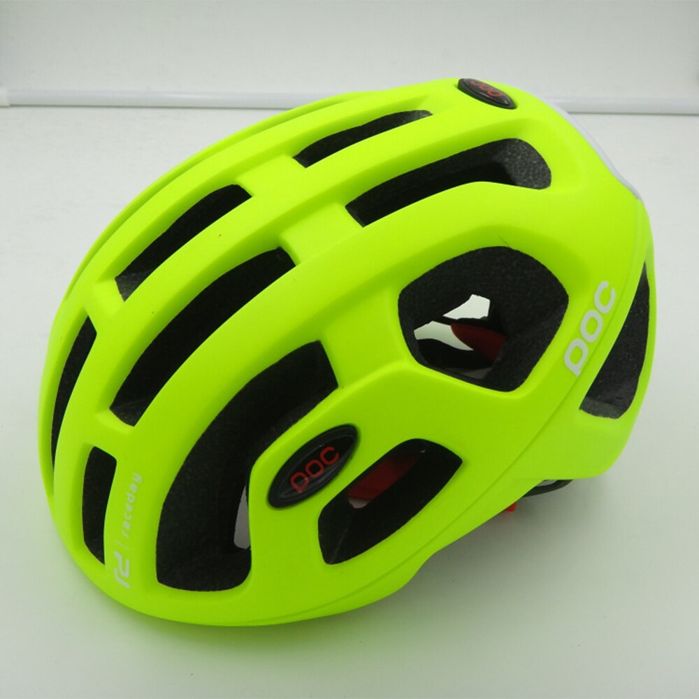 Vejhjelm cykling eps mænds kvinders ultralette mtb mountainbike komfort sikkerhed cyklus hjelm sikker mænd kvinder 54-61cm: Fluorescerende grøn