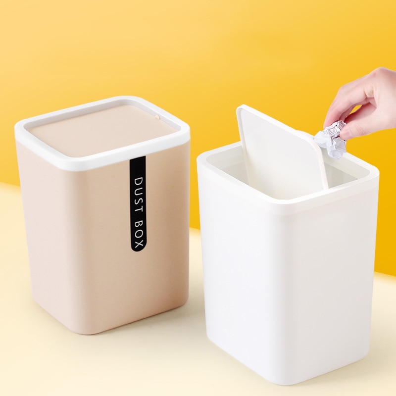 Mini lixeira de lixo criativo, cesto de lixo de mesa para casa, suprimentos para escritório, caixa de lixo para artigos diversos