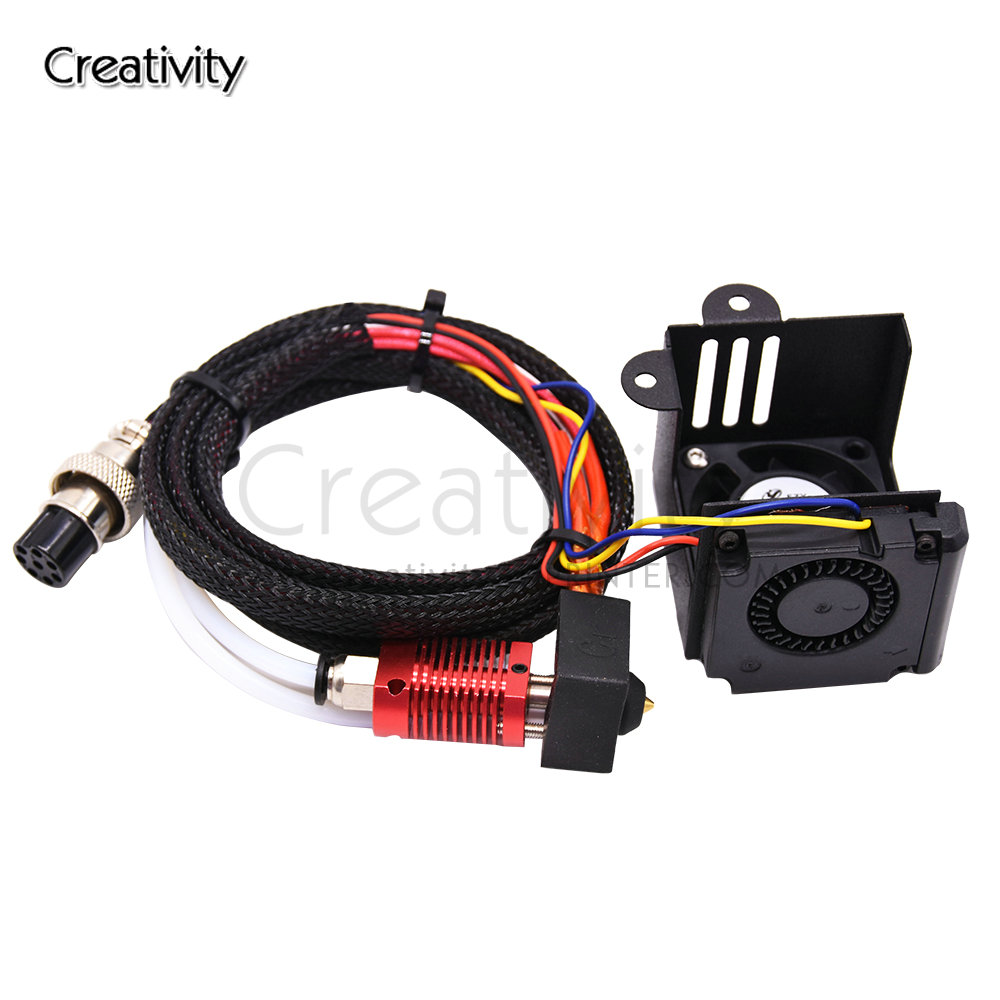 CR-10 Ender3 Nozzle Fan kit 3D Printer Hotend Kit Extruder Kit with 0.4 Nozzle Heating Block Double Fans Cover Air Connections