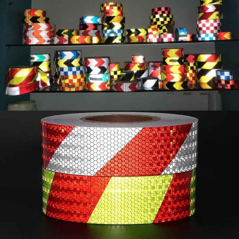5cm*45m Twill Traffic Safety Reflective Warning Tape Road Sign Protective Self-adhesive Sticker