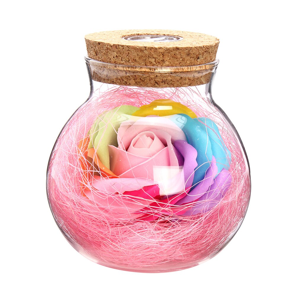 Botella Led Rosa Botella de deseo Rosa eterna que nunca se marchito... – Grandado