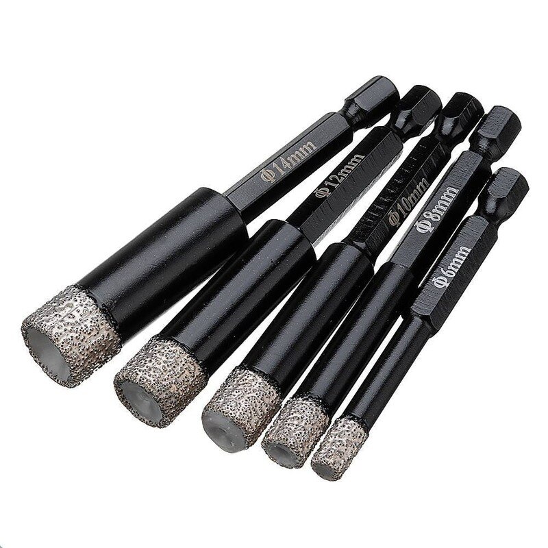 6-14mm Glass Drill Bits Hole Saw Cutter Vacuum Brazed Diamond Coated Core Hole Saw Drill Bit Ceramic Dry Bit Core Drill Bits Kit