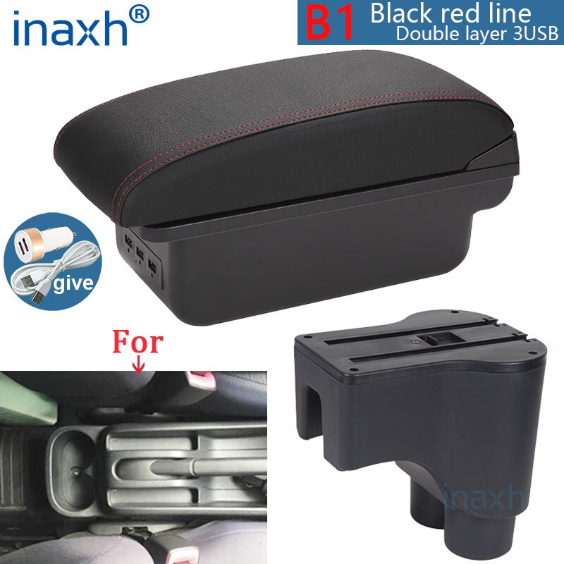 For Daihatsu Terios 2 armrest box central Store content box products interior Car Armrest Storage Car accessories parts: Red