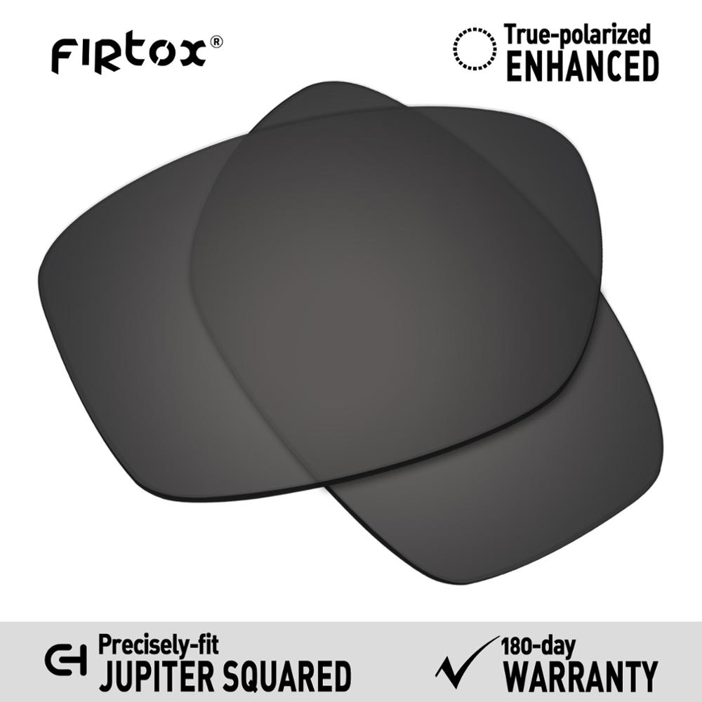 Firtox cierto UV400 lentes polarizadas de reemplazo para Oakley Jupiter cuadrado OO9135 gafas de sol (compatible solo lentes)-Varios: Black-Polarized