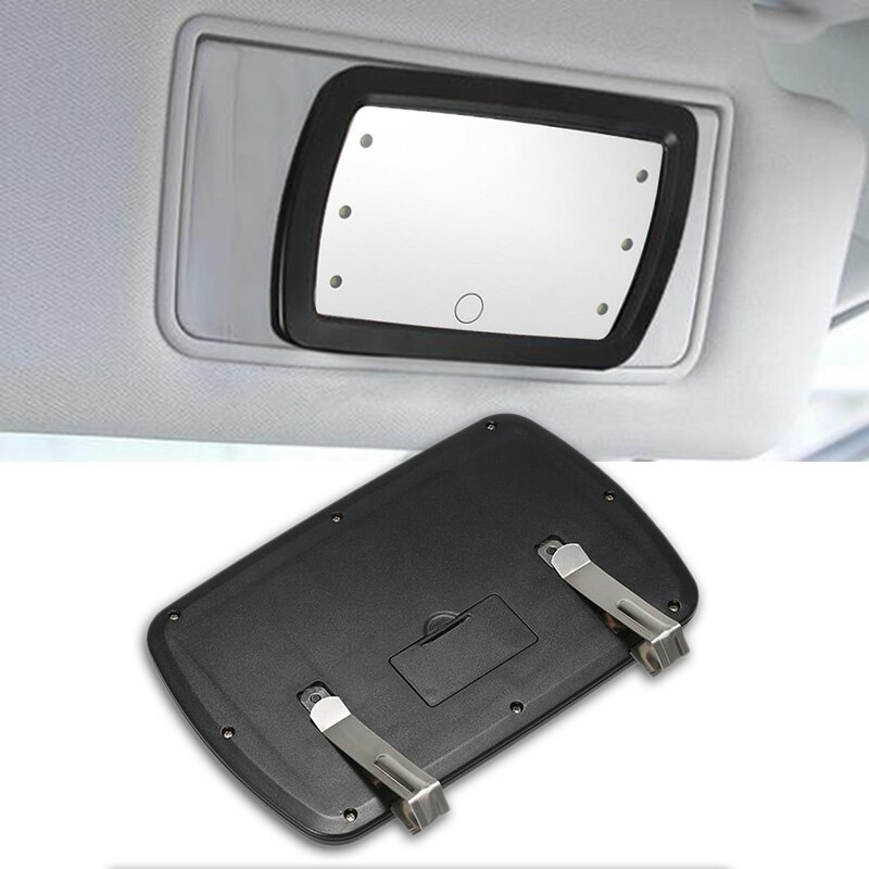 Auto zonneklep spiegel make-up zonwering cosmetische spiegel make-upspiegel auto make-up spiegel met zes led-lampjes autostyling