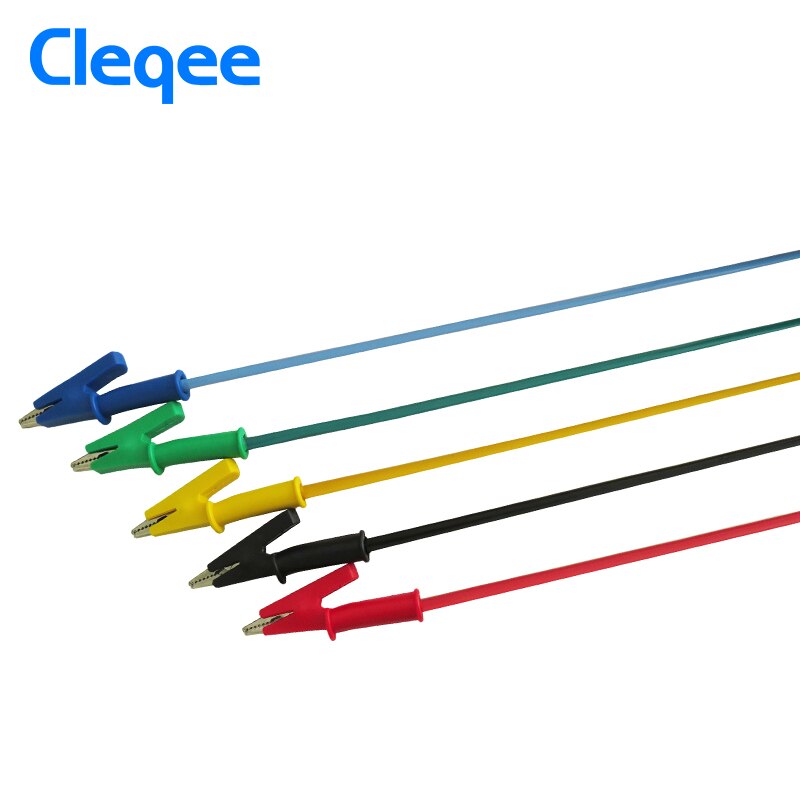 Cleqee P1018A 1M 4Mm Banana Plug Naar Krokodil Alligator Clip Test Probe Aderige Kabel