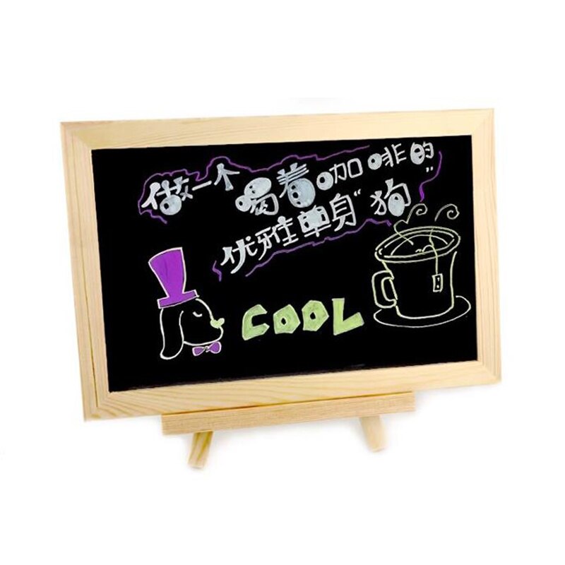 40*30cm Desktop Bulletin Bord Grenen Houten Schildersezel Dubbelzijdig Schoolbord Kids Houten Bericht Schoolbord Tekening boards