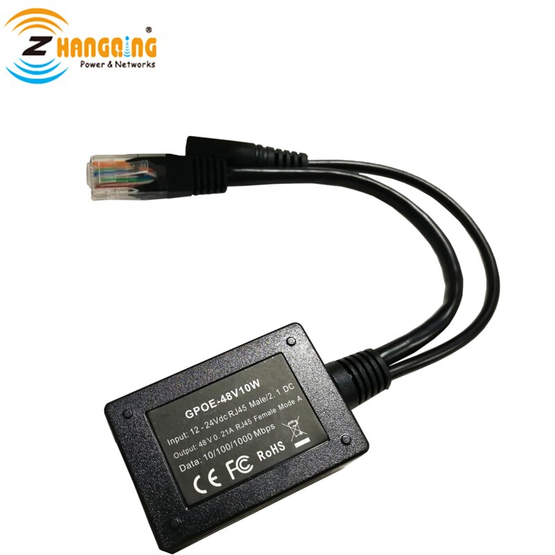 48V output POE converter 10V-30VDC input,Gigabit Power over ethernet injector PoE for 48V product from Solar charge controller