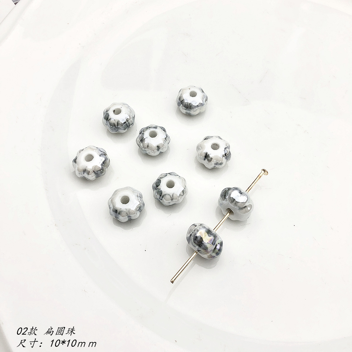 20 Stück schwarz weiß Keramik perlen DIY Porzellan verlieren Perle für Schmuck herstellung Zubehör: Grün