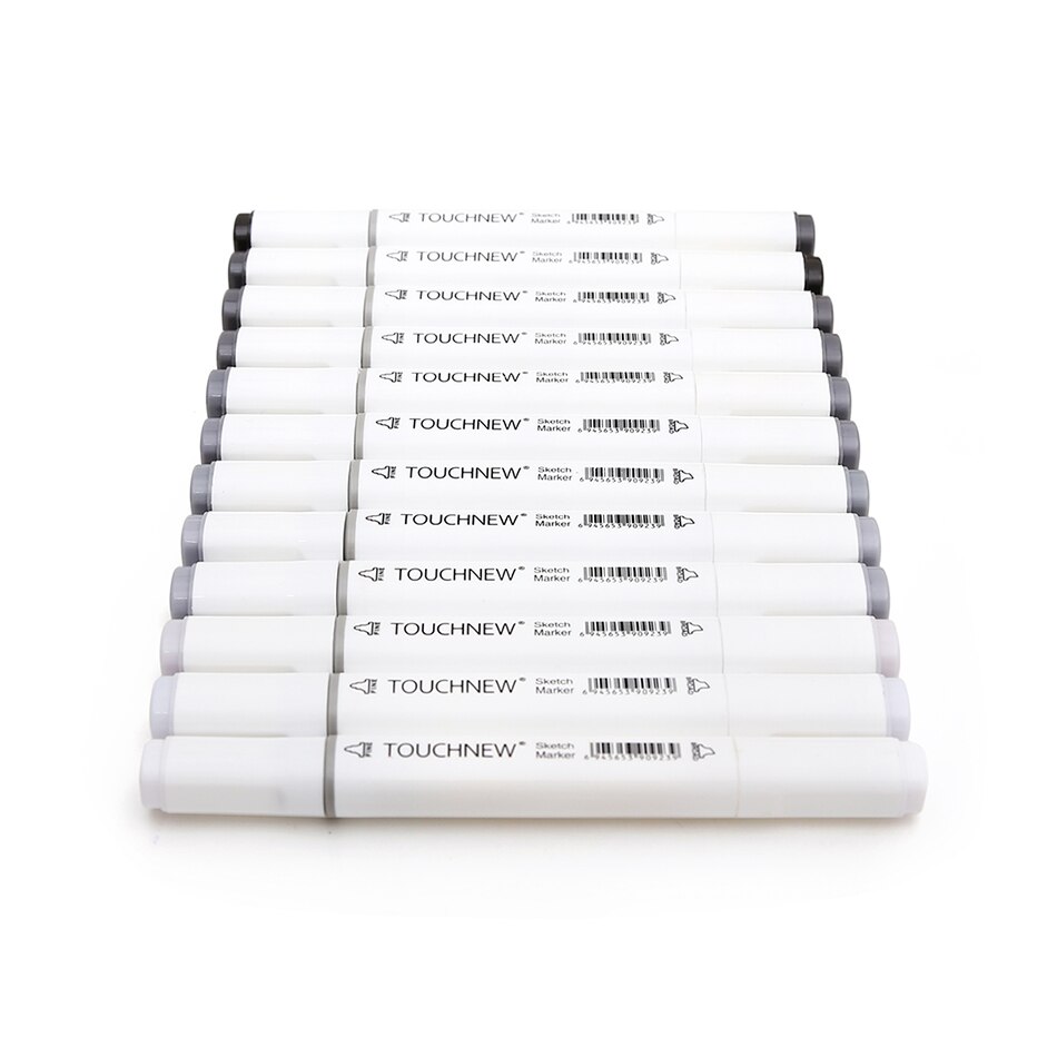 Touchnew 6/12/30 Farben Graustufen Art Marker Pen Doppel-Ended Skizze Marker Alkohol Tinte Auf Wasserbasis Neutral Grau Töne Kunst Liefert