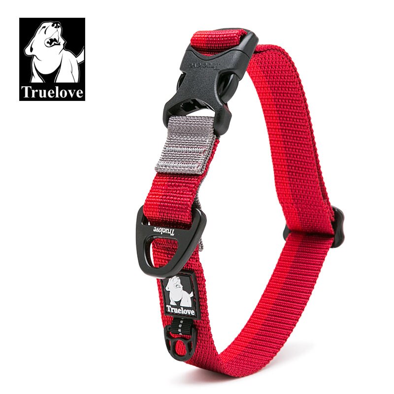 Truelove nylon säädettävät koiran kaulapannat isoille pienille koirille pehmeä lemmikin kaulapanta koirille ulkomatka kävely lenkkeily koiratarvikkeet: Punainen / L 51-66cm niska