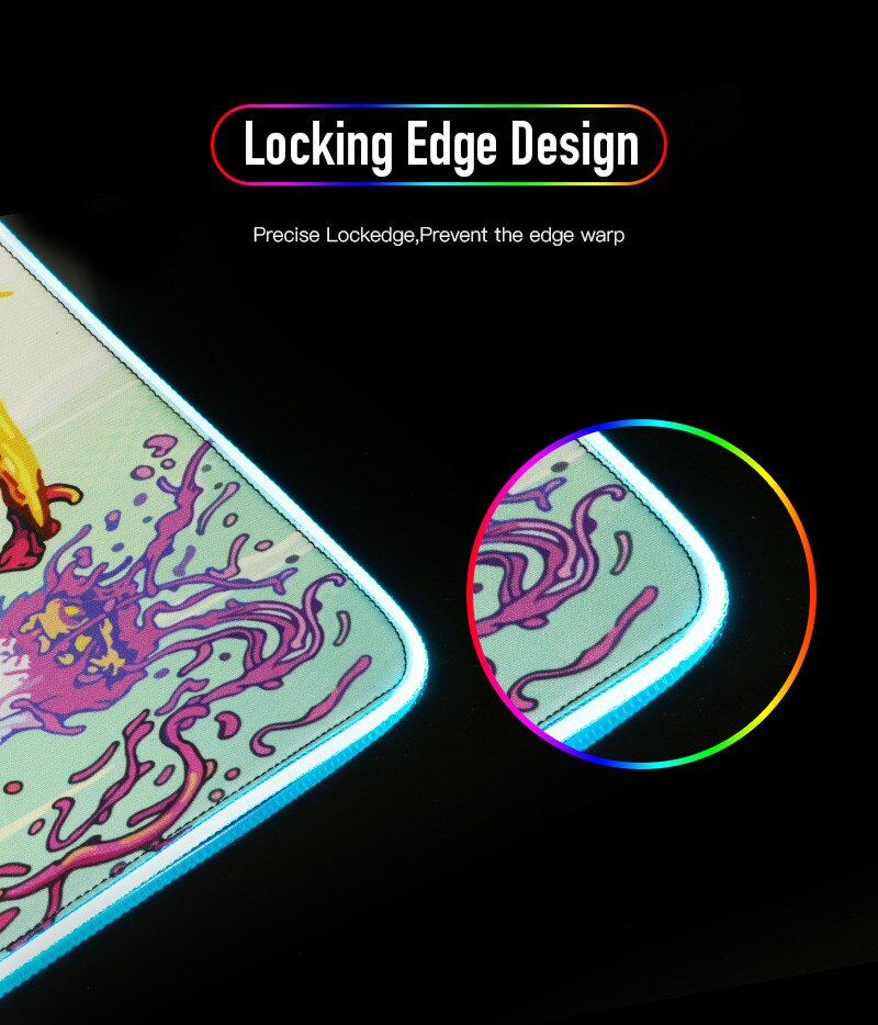 MRGBEST Technical Drawing Big Large LED RGB Lighting Gaming Mousepad XXL Gamer Mat Grande Mouse Pad for Keyboard Desk Mat Mause