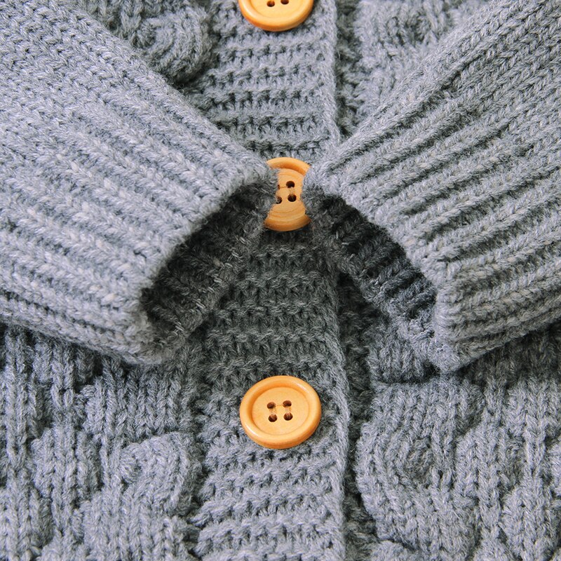 Spædbarn drenge langærmet sweater akryl piger sød solid frakke plysbold behageligt overtøj