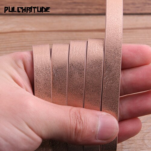 1 stücke 120x10mm Flache PU Lederband & Seil Diy Schmuck Erkenntnisse Zubehör Schmuck Machen Material für Armbinde P6885: rose gold