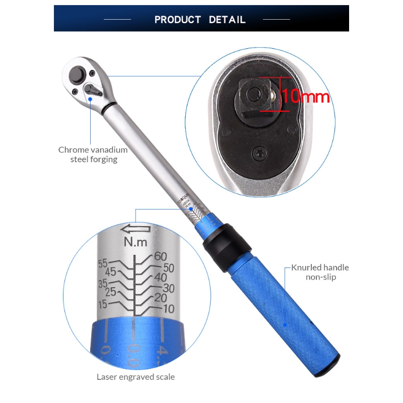 HIOD Momentsleutel Set 1/4 Inch Drive 2-24Nm Road & Mountain Fiets Onderhoud Reparatieset Inclusief Allen/Torx Socket, Verlengstang, Gereedschapskist