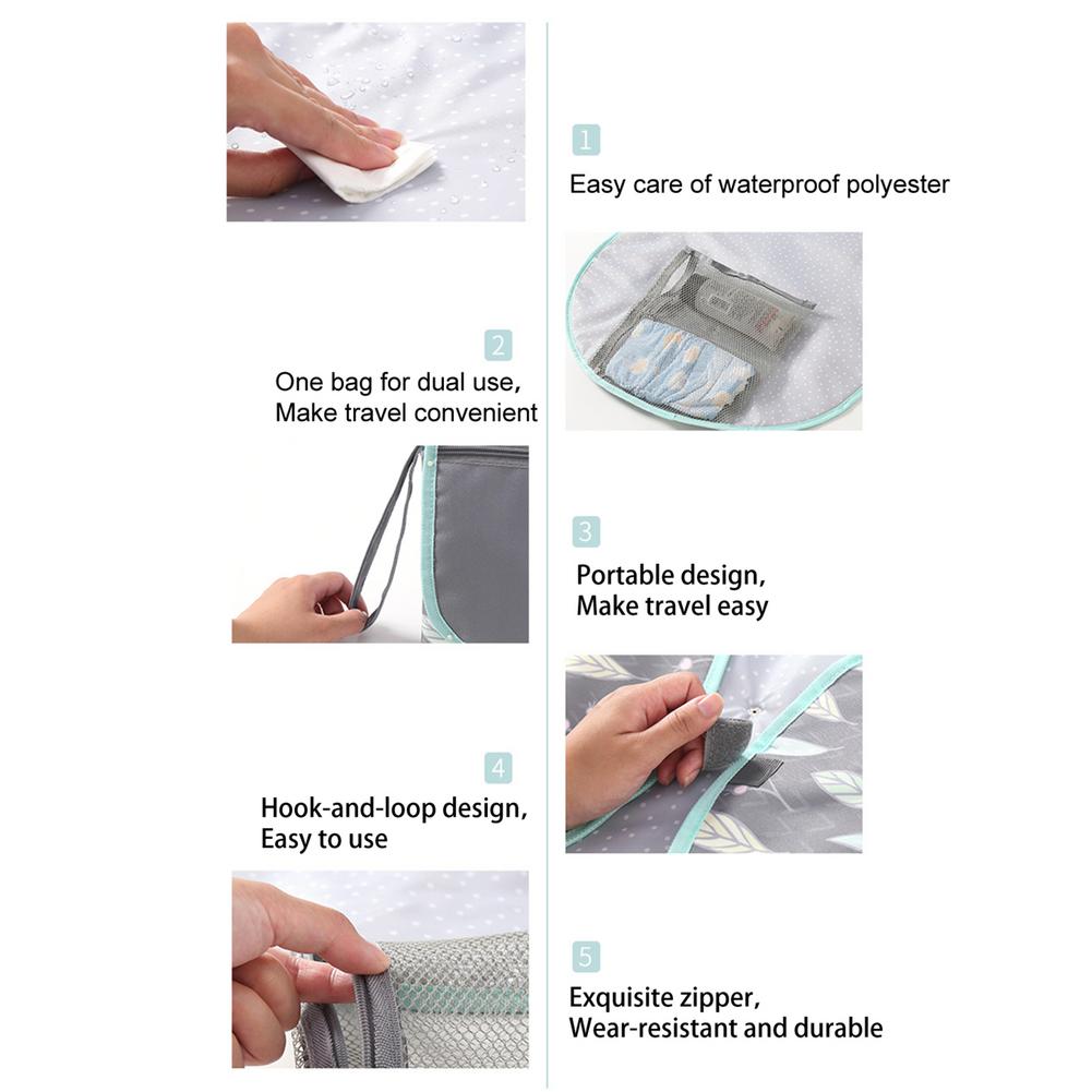 Baby Changing Pad Portable Diaper Bag Changing Pad Table Out Portable Folding Multifunctional Stroller Bag