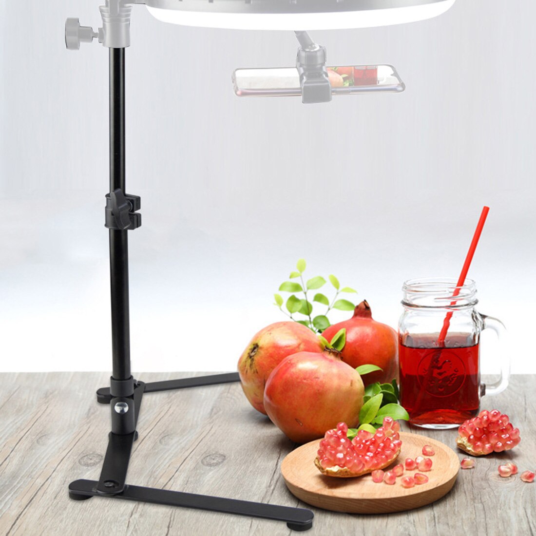 Fill Light Table Tripod for Phone Holder Desktop Shooting Bracket Rotatable Rack Overhead Stand for Vlog Cooking Teacher Studio