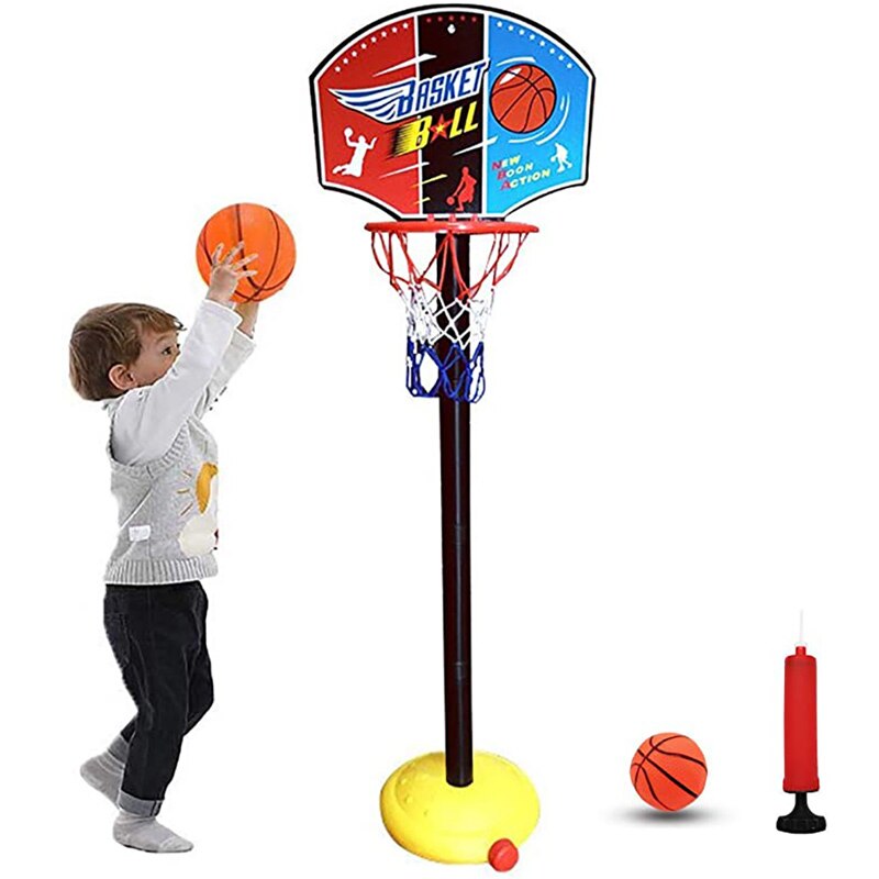 Backdrop Basket Ball Hoop Rack Educational Kids Children Toys Toy Balls Outdoor Indoor Fun Sports With ABC Stand Fabric Net Goal: Default Title
