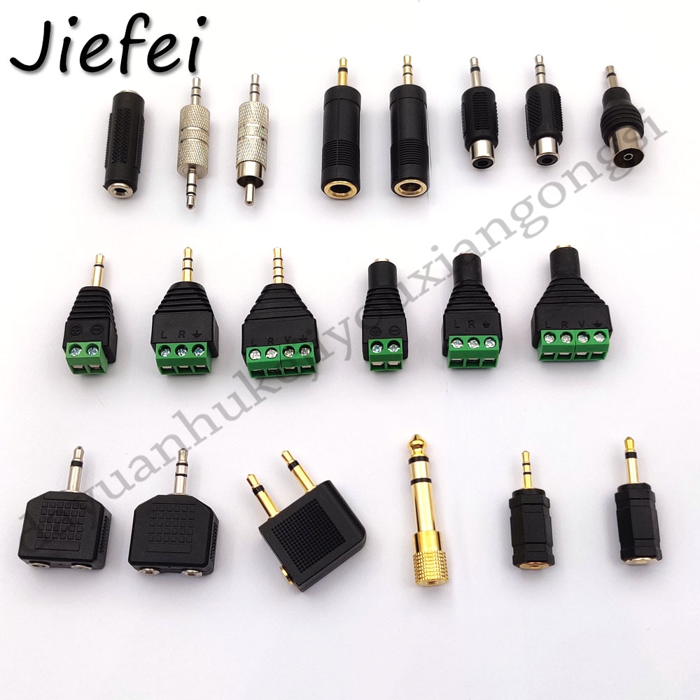 Ljudadapter 3.5mm Hane/Hona till RCA, 2.5mm, 3.5mm, 6.35mm - Mono/Stereo AV CCTV Kontakt