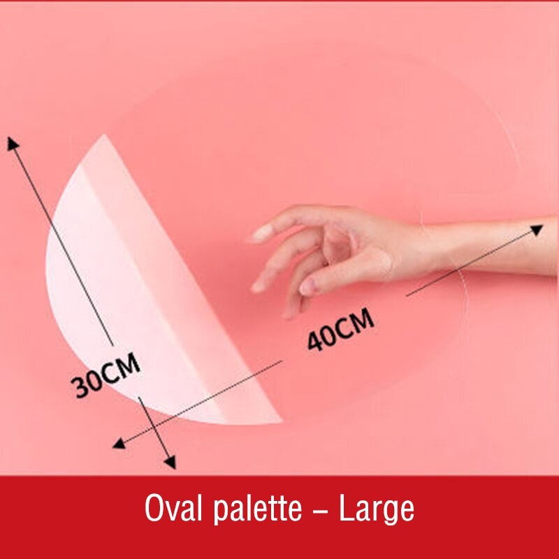 Coloring Oval/Square Large/Small 2mm/2.5mm Transparent Acrylic Palette For Paints Pigments School Art Supplies Painting Tools: Oval L 2mm thickness