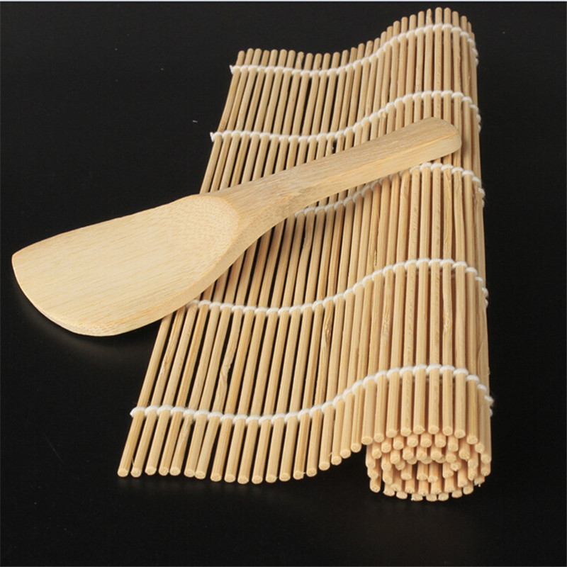 1Set Sushi Gereedschap Rolling Roller Bamboo Materiaal Mat Maker Diy Rijst Paddle Koken Gereedschap Keuken Accessoires