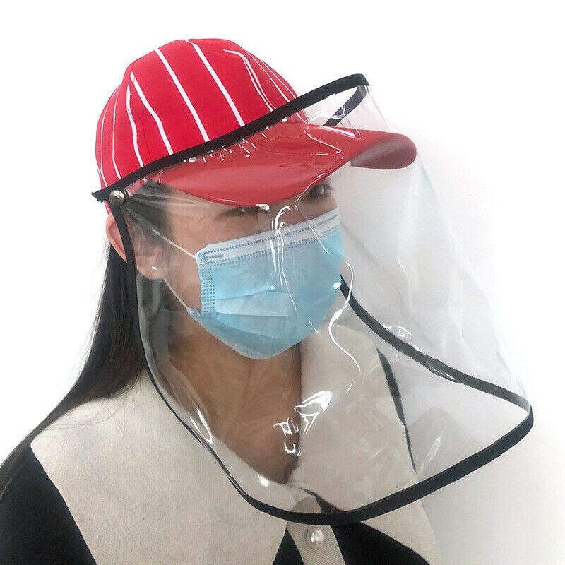 Peaked Hat w/ Protective Clear Shield Outdoor Saliva-proof Dust-proof Sun Visor Cap+Protective Clear Masks Face Shield Outdoor: B6