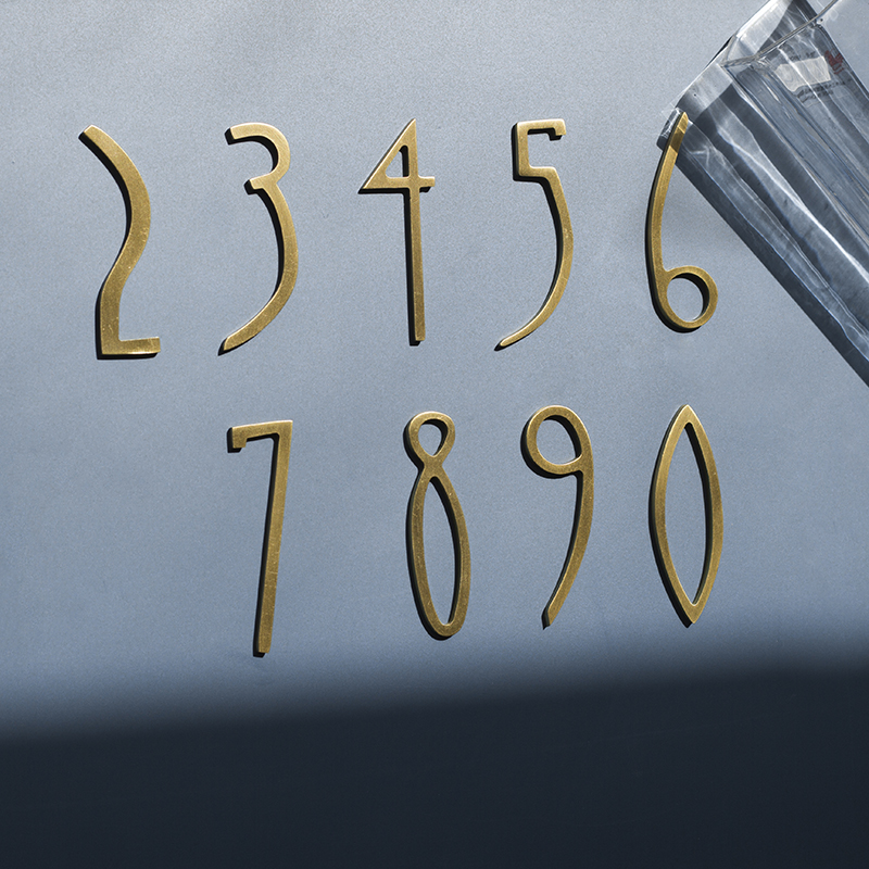 Golden Brass Numbers Decoratieve Muur Deur Nummers Deur Platen Cijfers Slaapzaal Hotel Home Adres Teken 0-9