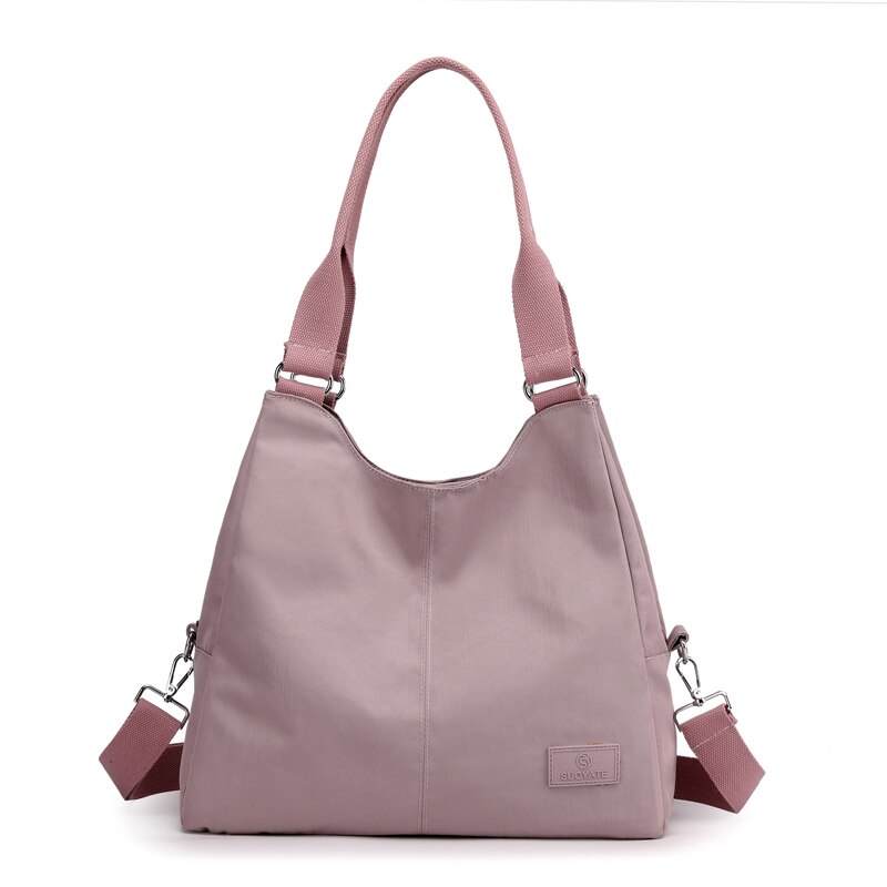 Bolso tipo mensajero de casual para mujer, bandolera de nailon de gran capacidad, pequeño, a la ,: Light purple