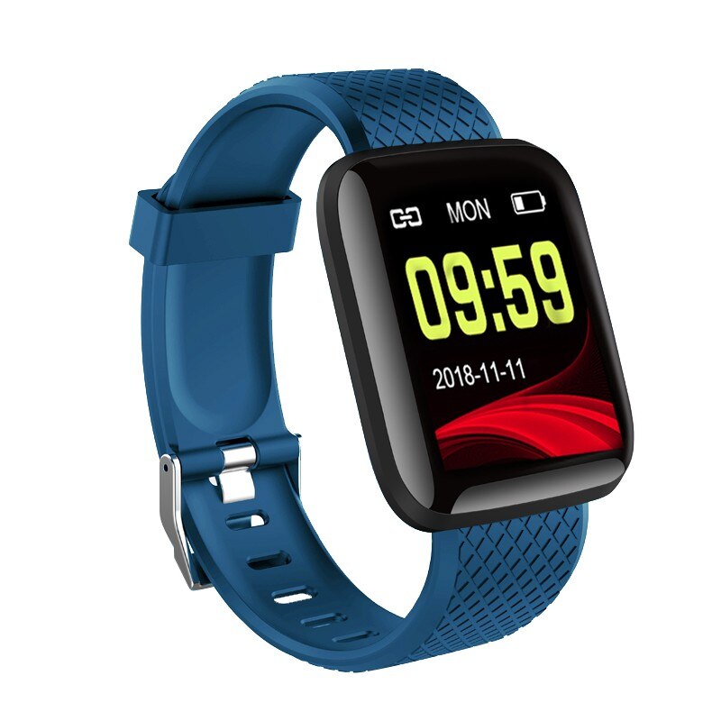 Smart klocka sport fitness armband aktivitetsmätare pulsmätare blodtryck för ios android män/kvinnor hälsoarmband: Blå