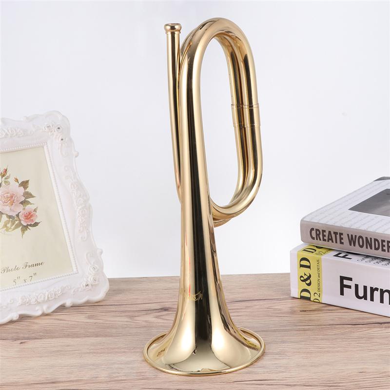 1Pc Trumpet Student Trumpet Brass Instruments Bugle Trumpet Flat Trumpet for Party Running Army Outdoor