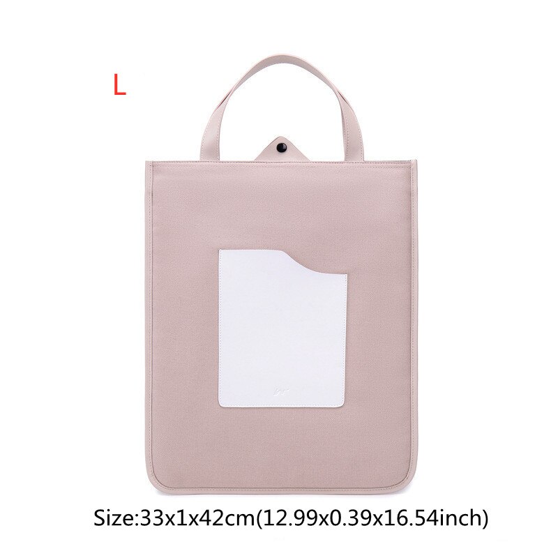 Moda teczki duża pojemność torba na laptopa dokument podróży Ipad Notebook organizator etui Tablet przechowywania ochrony torebka: Light Pink L