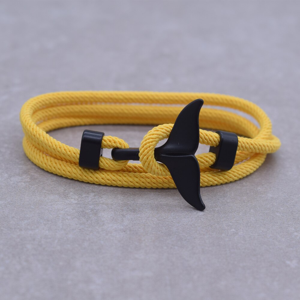 Anker Stijl Sieraden Oceaan Zilveren Kleur Whale Tail Charme Armband 2-3 Ronden Verstelbare Touw Armbanden Voor Mannen Vrouwen: S0929