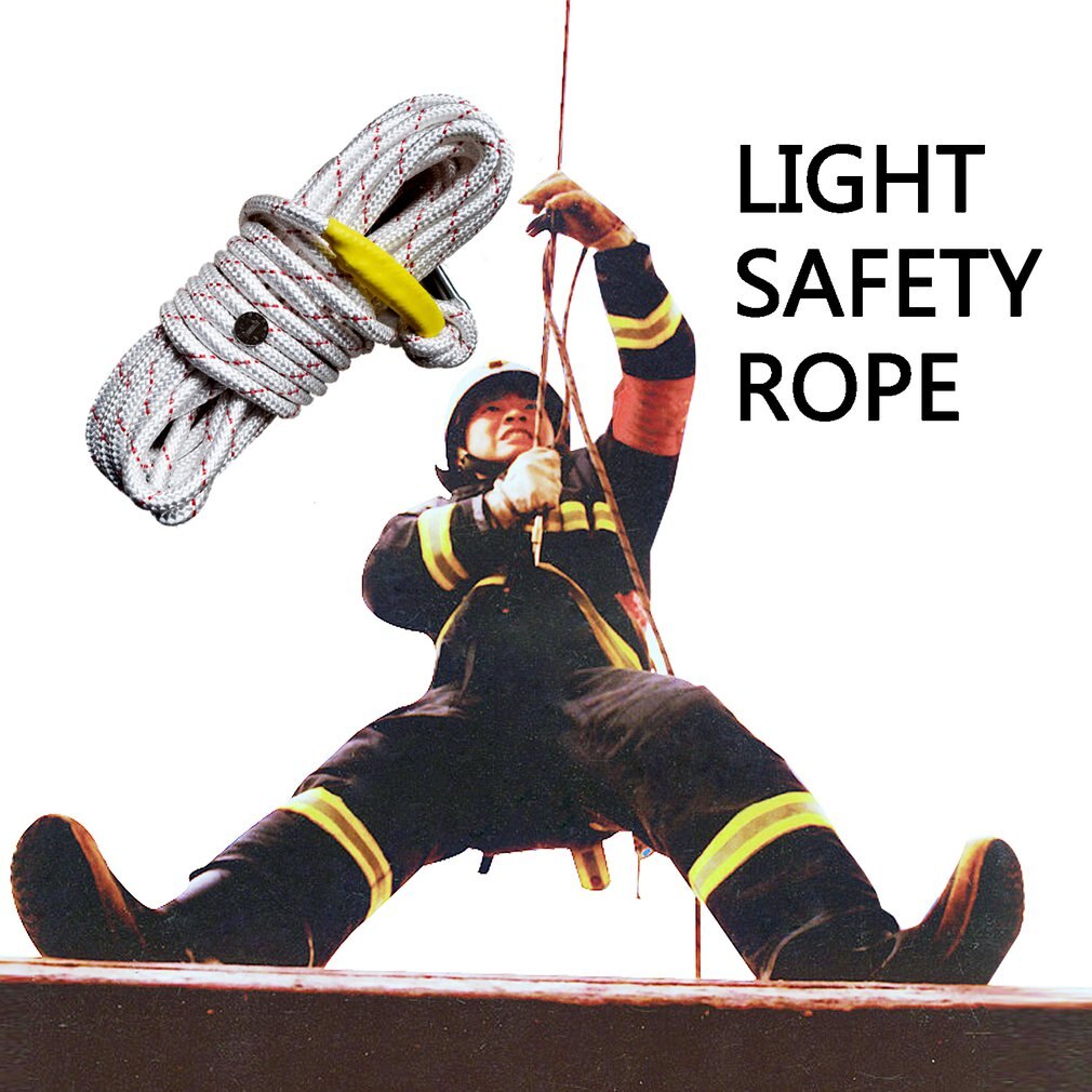 Static Outdoor Rock Climbing Rope with Carabiner, Tree Climbing Gear for Outdoor Activities Safety Rope