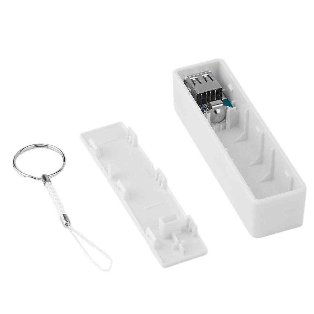 2600 mah tragbare powerbank ohne akku, 1*18650 akkus externes backup-ladegerät powerbank-hülle für smartphones: Weiß