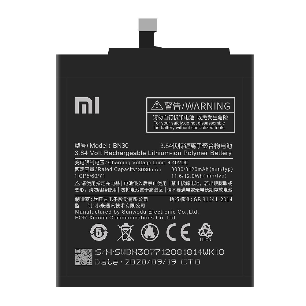 100% Original XiaoMi Phone Battery For Redmi 4A Hongmi 4A 3120mAh BN30 With Free Tools