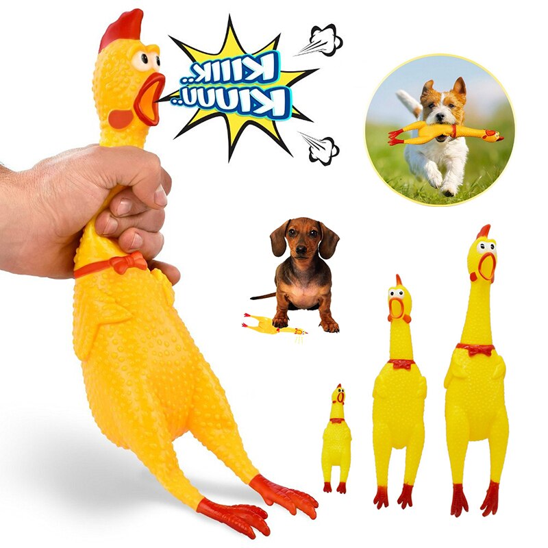 Funny Screaming Kip Huisdieren Hond Speelgoed Squeeze Piepende Sound Funny Speelgoed Veiligheid Rubber Voor Honden Katten Molaire Kauwen speelgoed