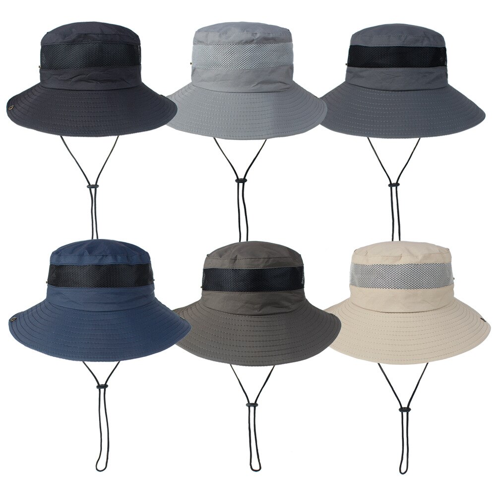 Bucket Sun Hat Fishing Caps Wide Brim Safari Visor Sun Cap For Male Men Fishing Hats Outdoor Sports Cap