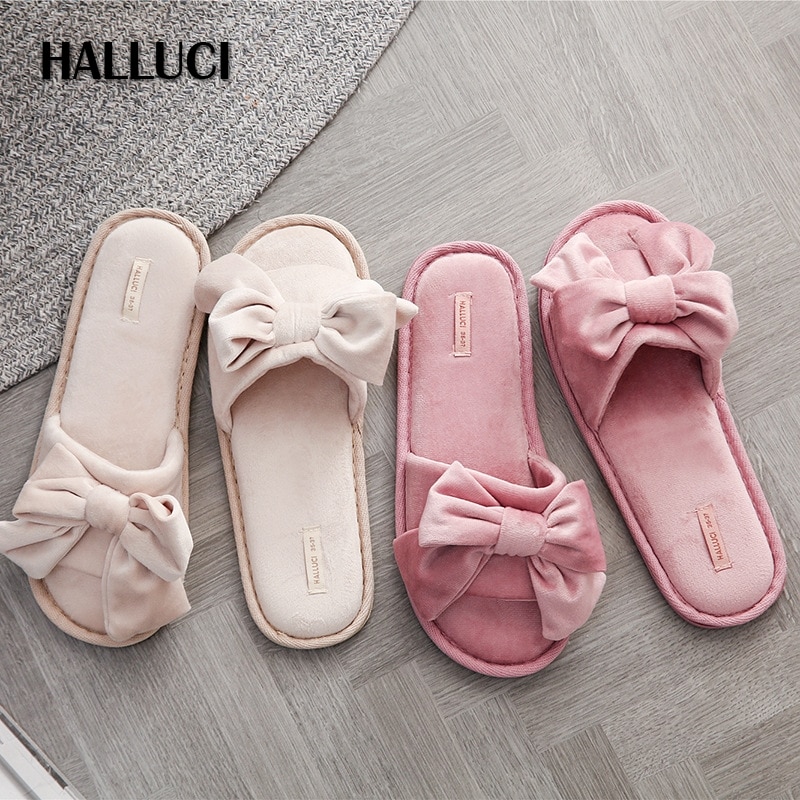 japonais maison chaussures femmes pantoufles doux en peluche Peep orteil saisons tongs en caoutchouc chambre anti-dérapant femmes chaussures