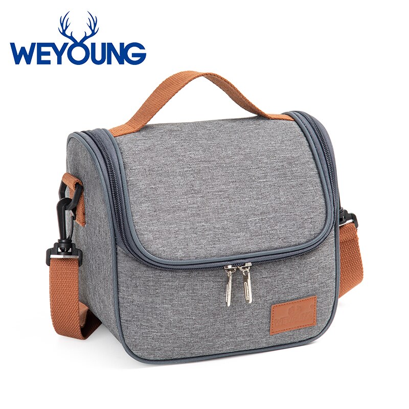 Grau Thermische Lebensmittel Isoliert Mittagessen Tasche Lässig Reise Picknick Tasche Thermische Lunchbox Bento Tasche