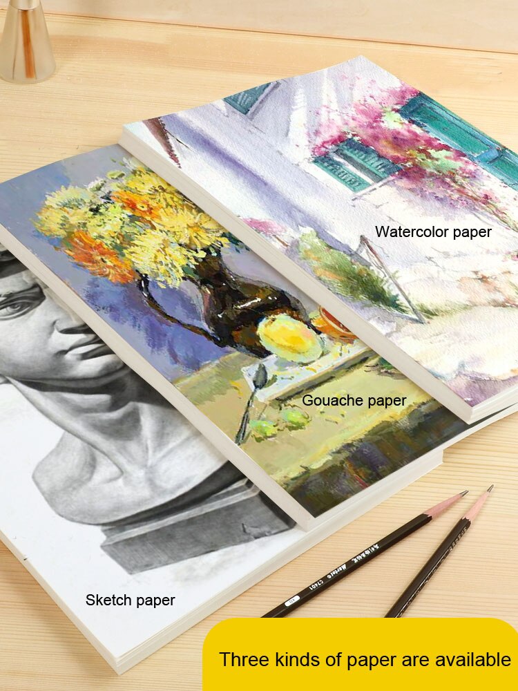 Papel de dibujo artístico grueso para niños, 100 piezas, 4K, solo para pintar acuarela, 8ka4, boceto, 16K, grafiti
