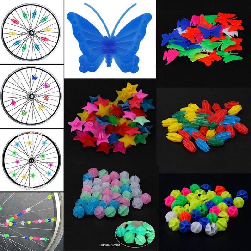 1 Pack offre spéciale roue de vélo lumineuse a parlé en plastique coloré Tubes d'enveloppe décor rayons de vélo pièces de vélo accessoires de vélo