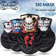 Winter Fleece Ski Scarf . Cycling Snowboard Equipment Bandana Headwear Mask Neck Triangle Thicken Warm Women Men Skull Bibs