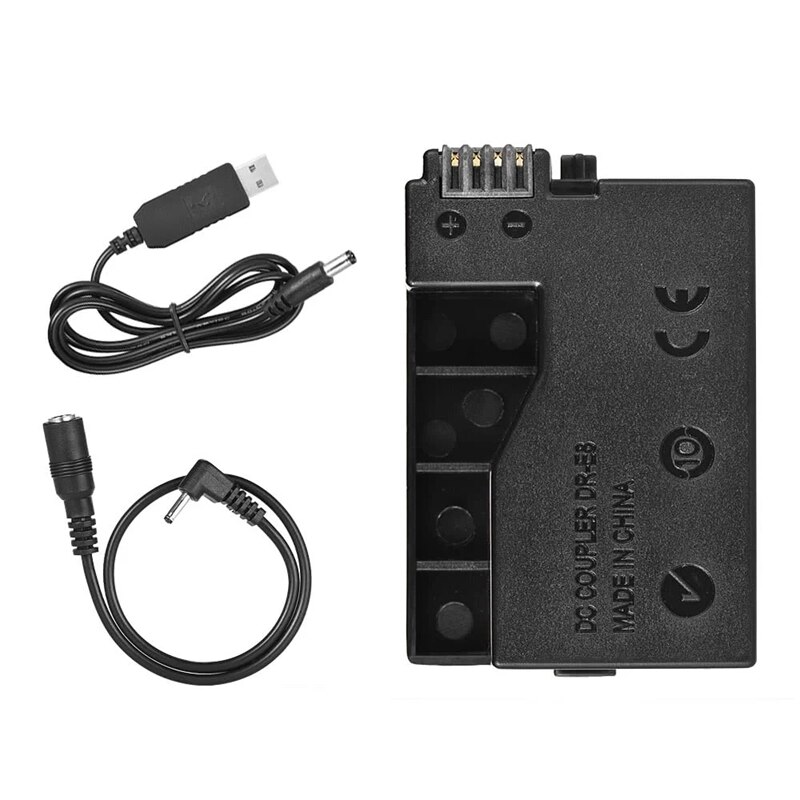 DR-E8 Batterie Factice avec DC Batterie Externe USB Câble ADAPTATEUR De Remplacement Pour LP-E8 POUR Canon EOS 550D 600D 650D APPAREILS PHOTO REFLEX NUMÉRIQUES