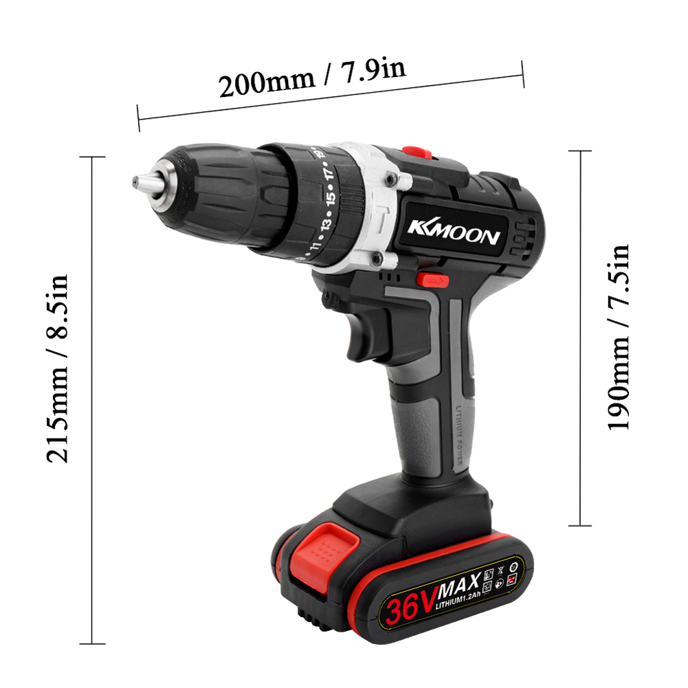 36V Elektrische Boor Impact Draadloze Elektrische Schroevendraaier Thuis Diy Mini Elektrische Boor Lithium Batterij Oplaadbare Power Tools