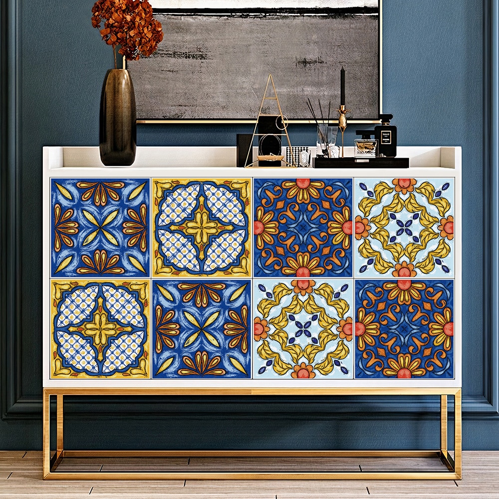 10pcs Tile Renovation Hard Tile Tile Sticker Oil-proof Cabinet Sticker Toilet Bathroom Waterproof Tile Sticker