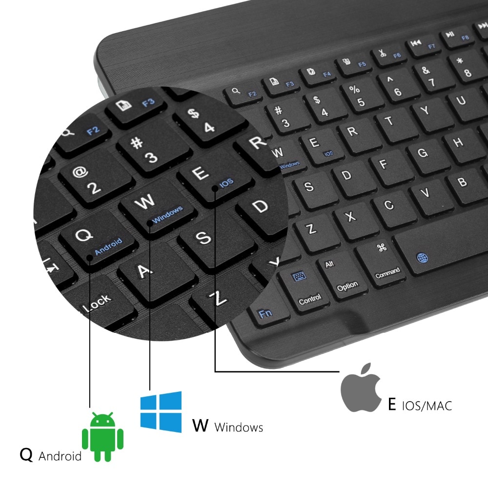 Ultra Slim Multimedia Aluminum Wireless Bluetooth Keyboard For IOS Android Tablet PC Windows For IPad Min Bluetooth Keyboard