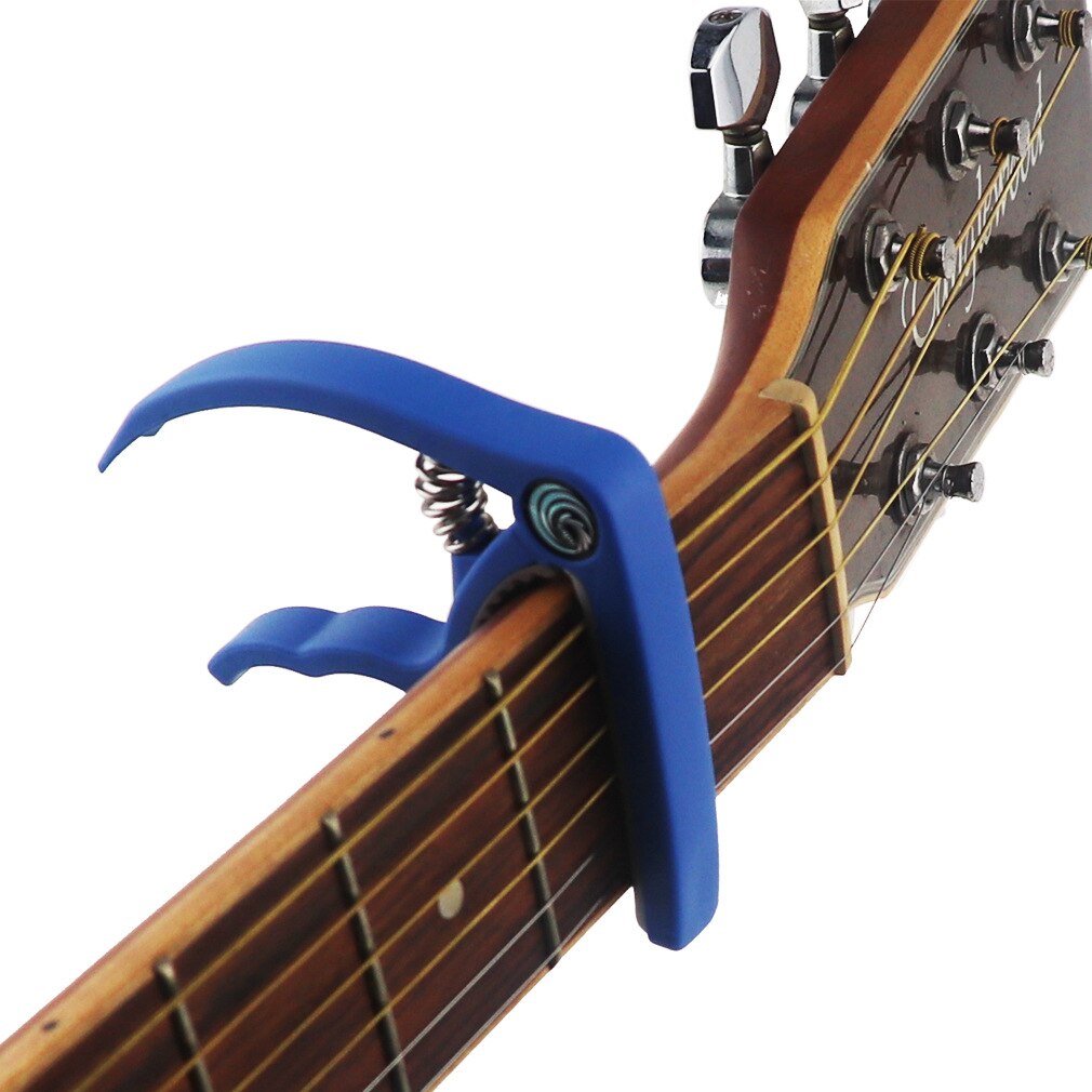 Universal capo gitar tilbehør hurtigskifte klemme nøkkel aluminiumslegering metall akustisk klassisk gitar capo for gitardeler: Blå