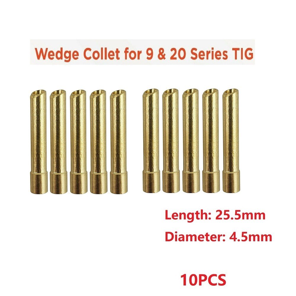 10Pcs Wig Collet Voor 9 &amp; 20 Serie 3.2Mm Standaard Tigtoortsen Gesmolten Kwarts Pak WP9 Wedge Collet kit Voor Lastoorts