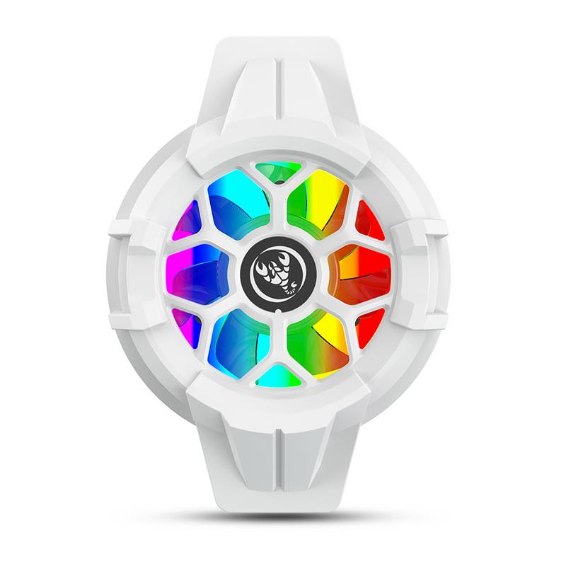 Usb Mobiele Telefoon Rgb Koelventilator Oververhitting Radiator Cooler Non-Slip Siliconen Case Pads Led Down Systeem Jongens Meisjes: White